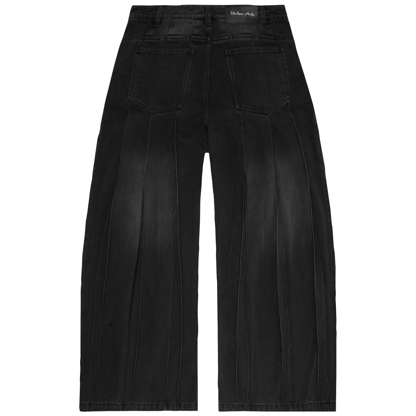 Pleated Black Denim