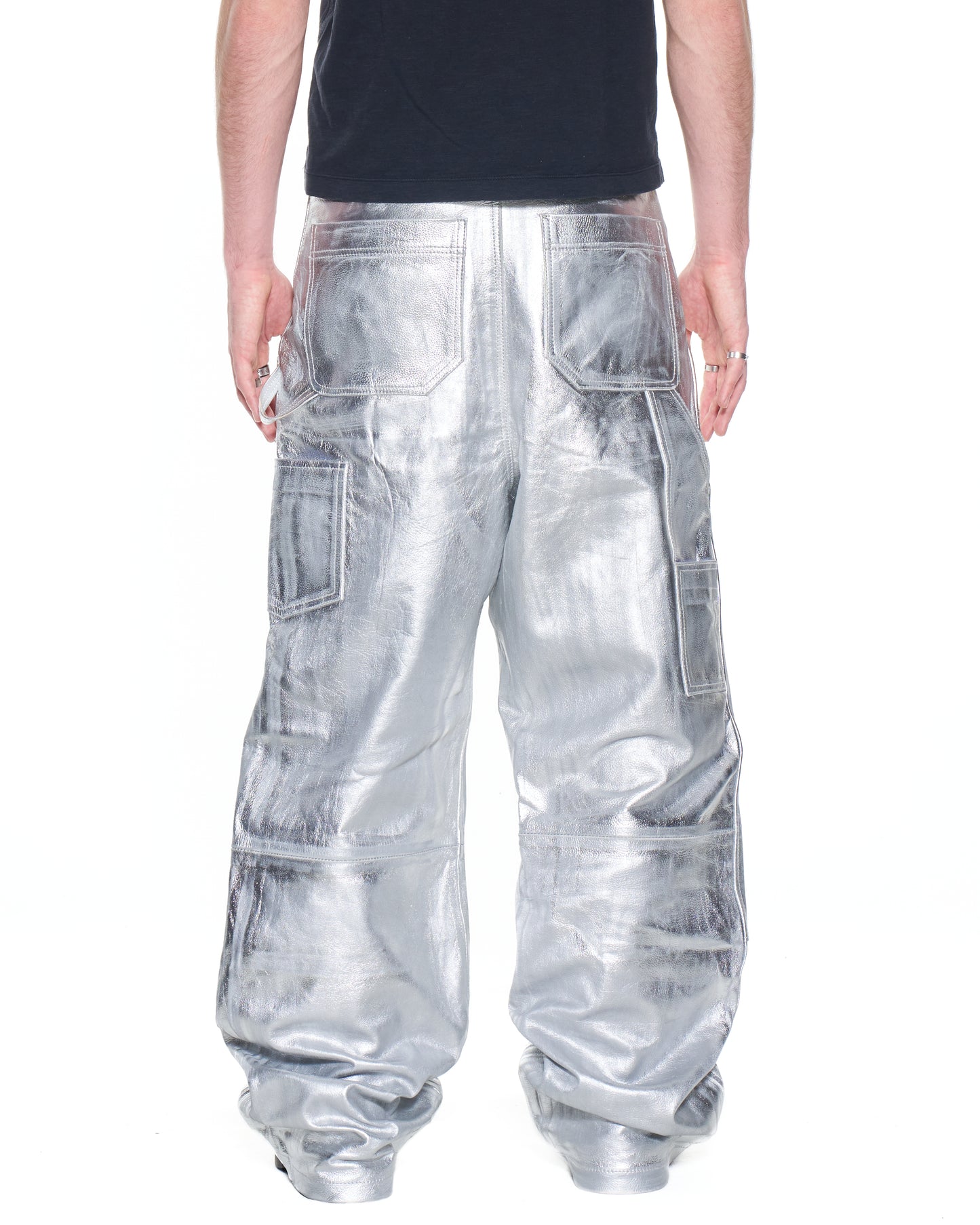 Chrome Leather Carpenter Pants