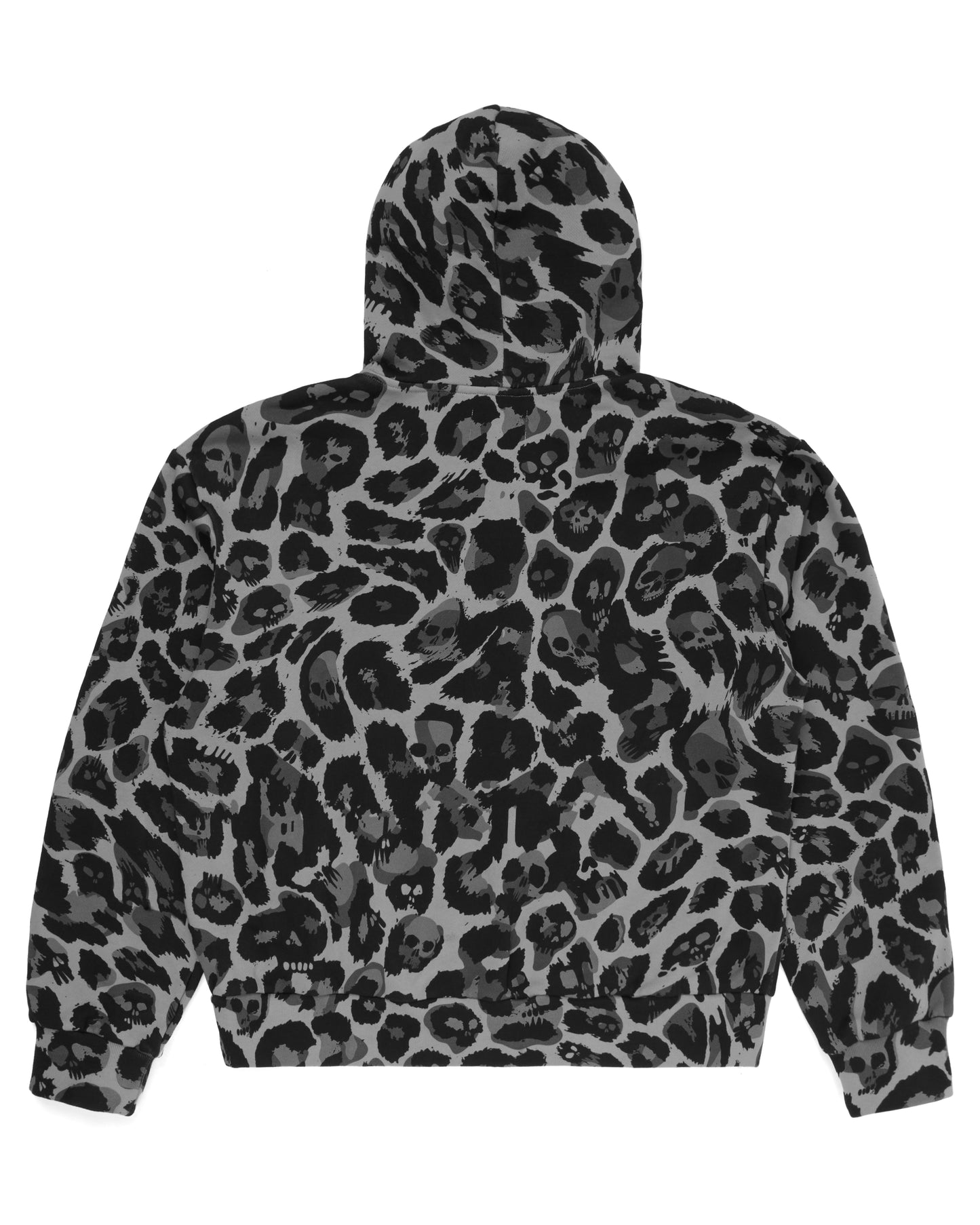 Grey Skull Leopard Hoodie