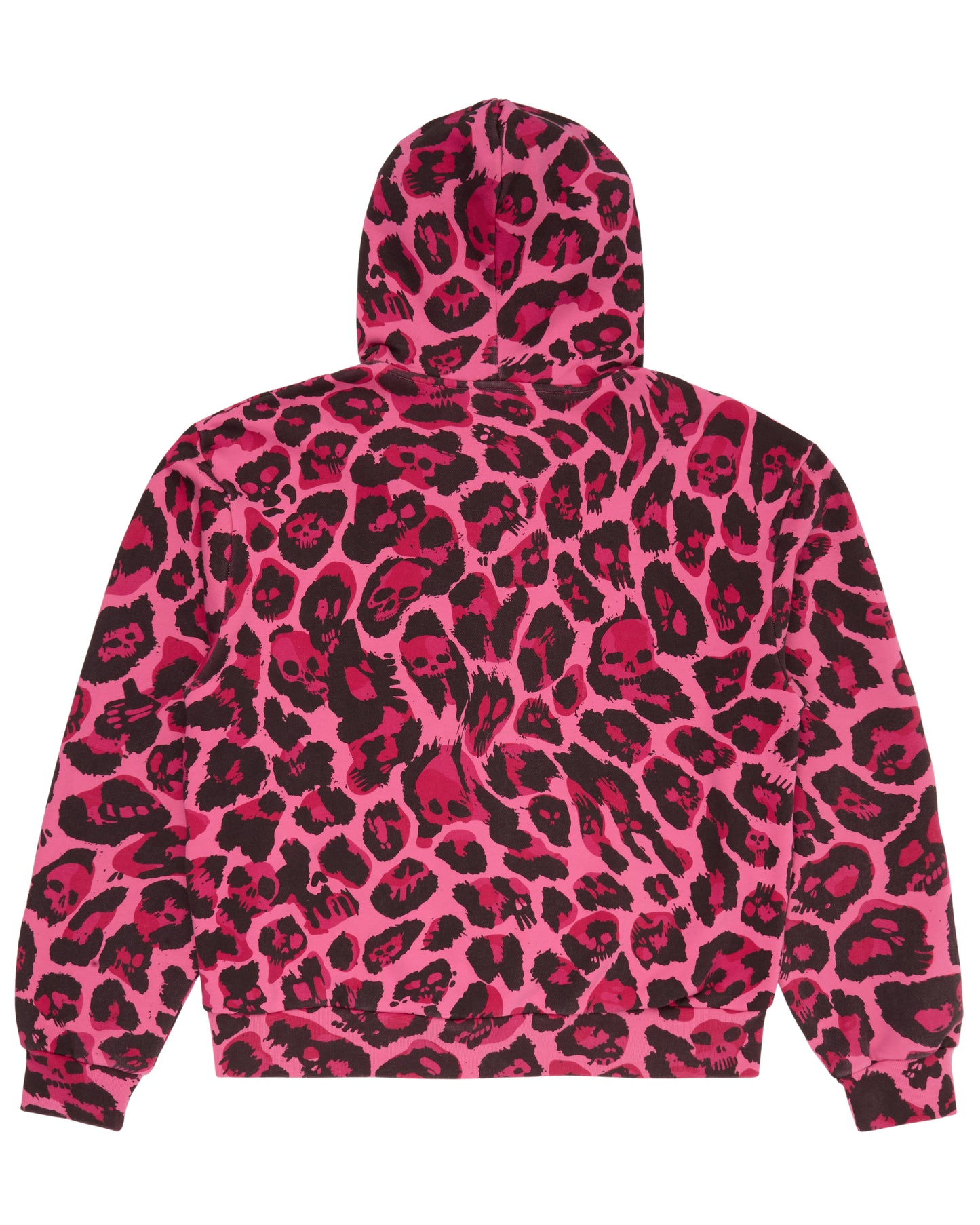 Pink Skull Leopard Hoodie