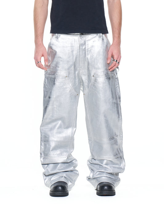 Chrome Leather Carpenter Pants
