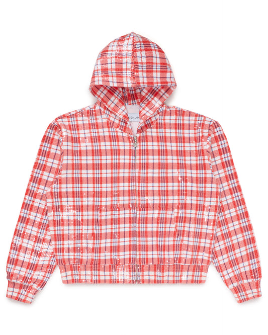 Red Laundry Bag Sequin Hoodie