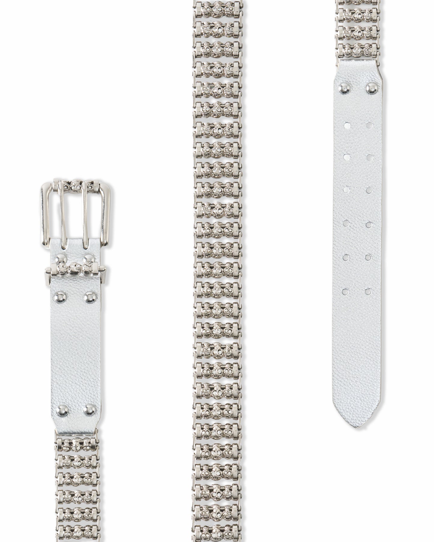 Silver Skull Roller Belt