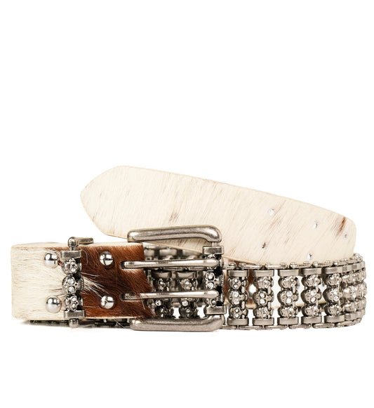 Cowhide Skull Roller Belt