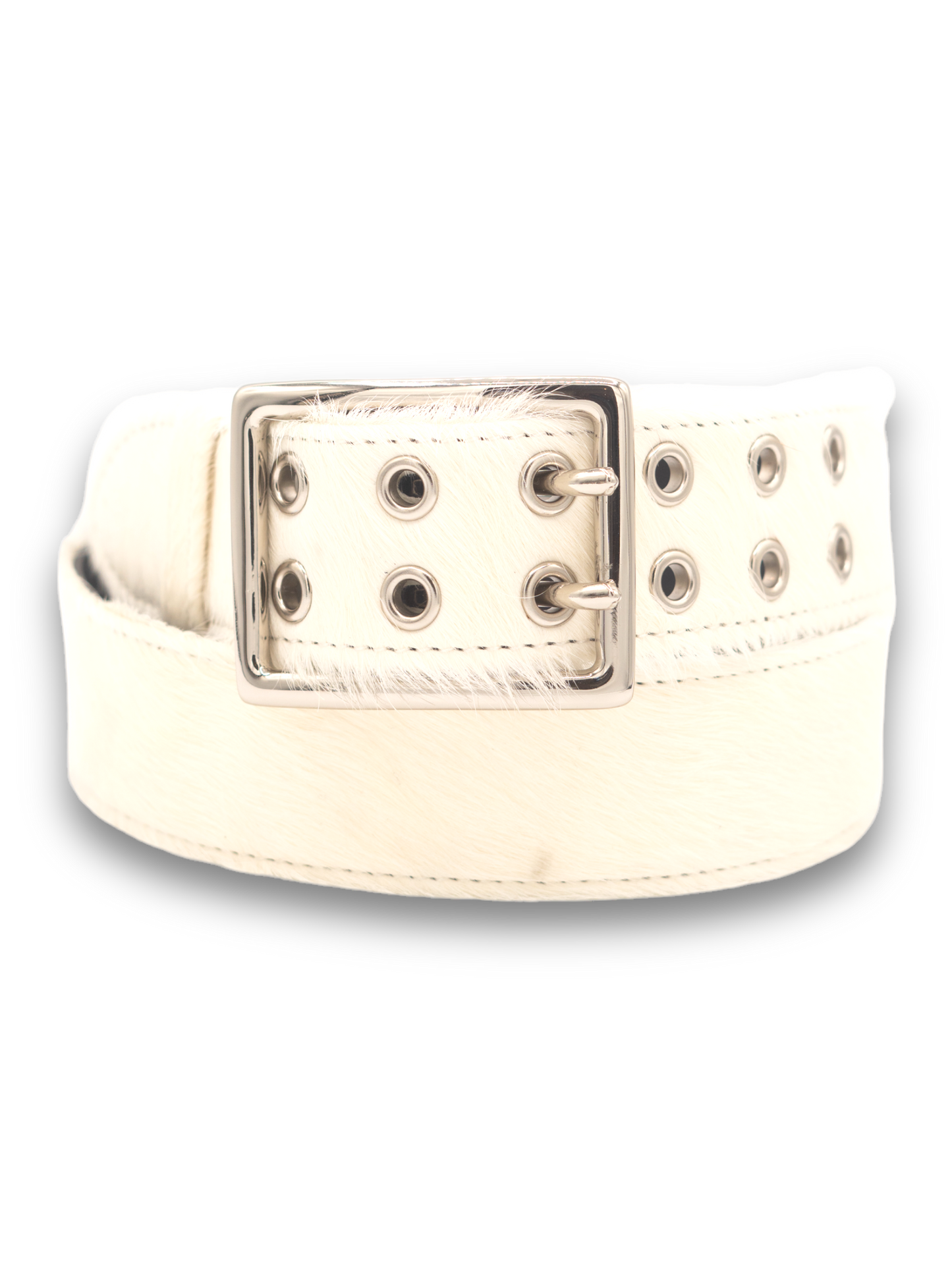 White fur belt