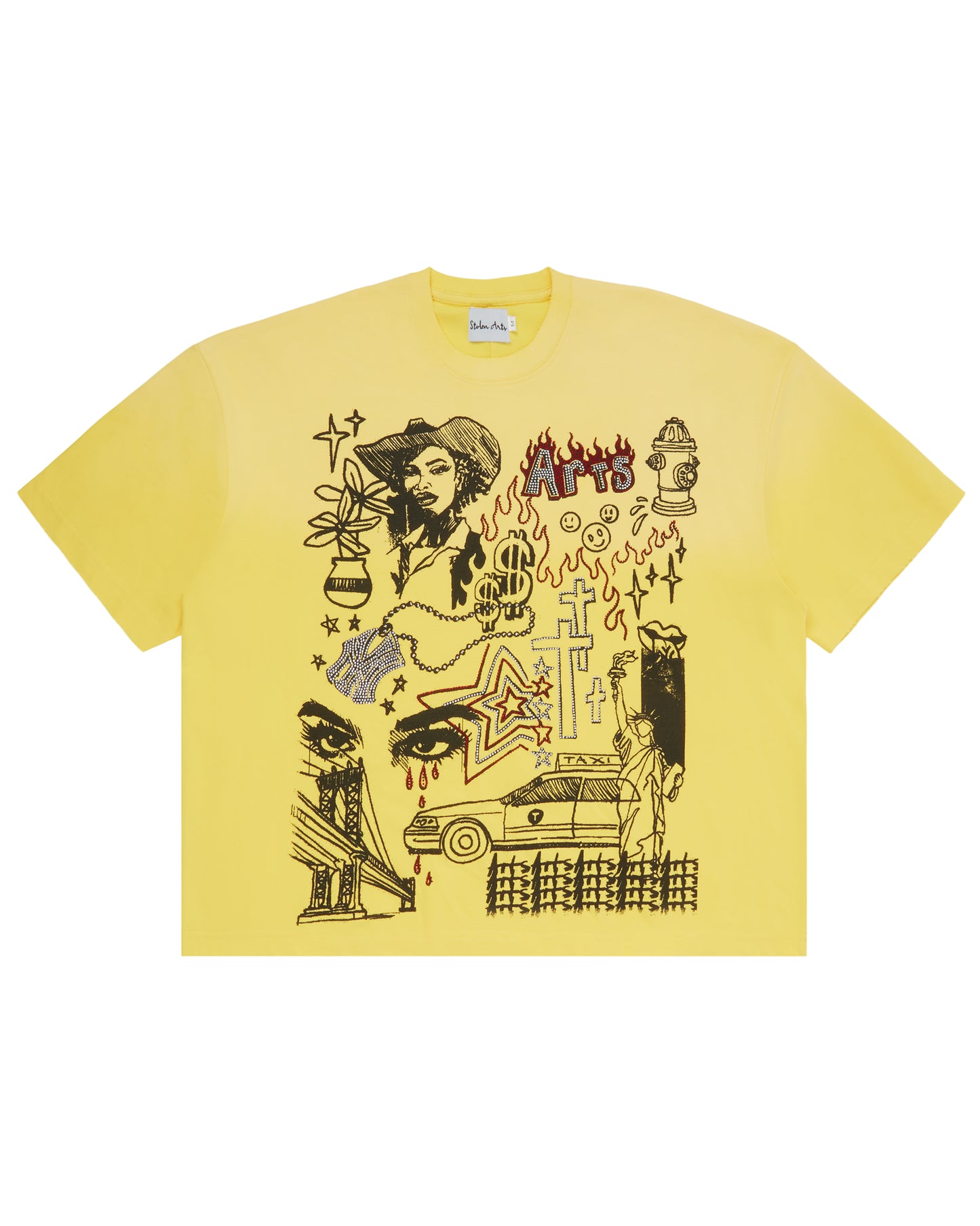Saints & Sinners Yellow Rhinestone Shirt