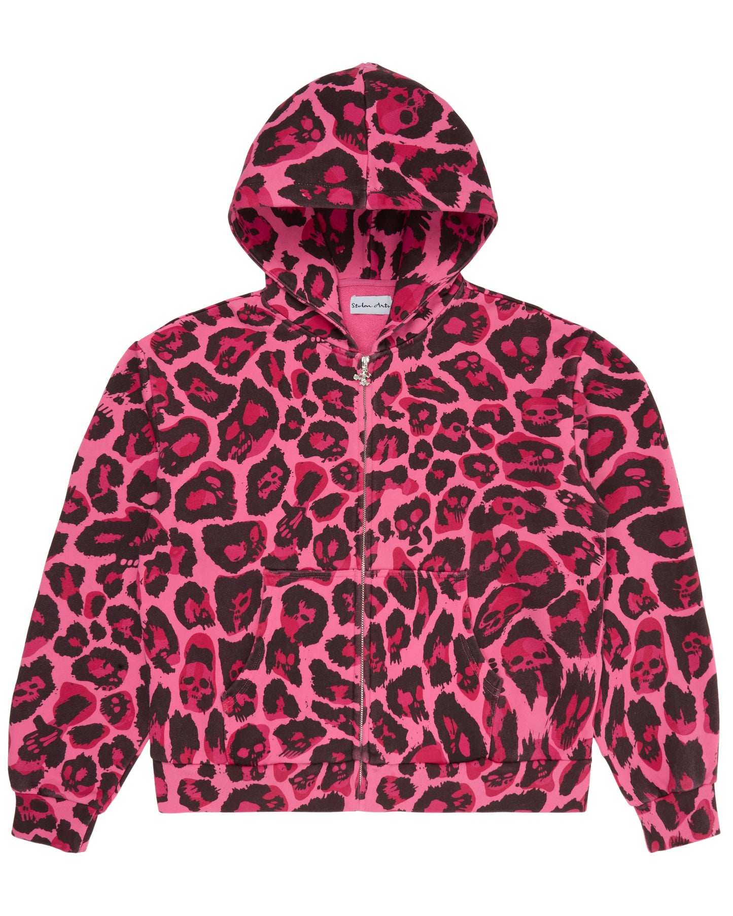 Pink Skull Leopard Hoodie